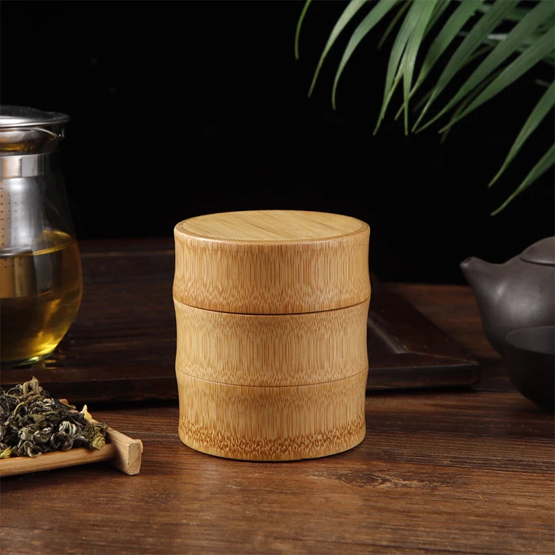 Natural Bamboo Food Storage Box Tea Nut Spice Storage Box Tea Canister Eco-friendly Organizer Jar Kitchen Containers - ZOOMNSTORE