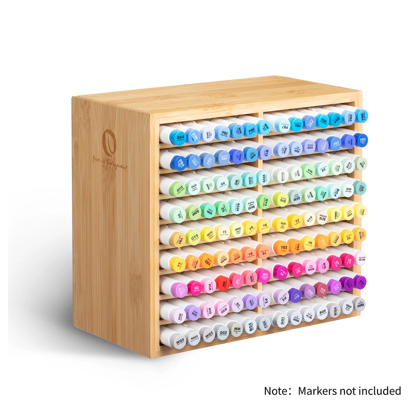 Bamboo Marker Organizer - Wooden Pen Holder | Desktop Storage Box For Art Supplies - ZOOMNSTORE