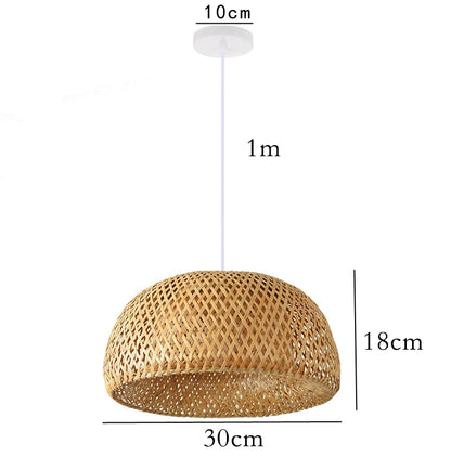 Bamboo Pendant Lamp - Hand Knitted Chinese Style Hanging Light Fixture for Home Decor - ZOOMNSTORE