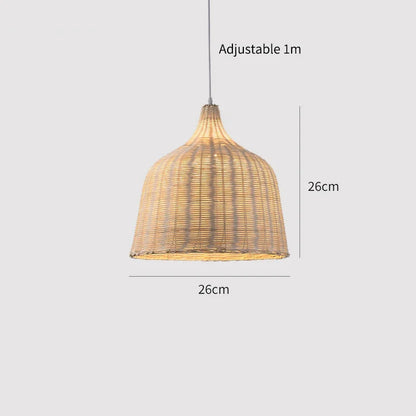 Bamboo Pendant Lamp - Hand Knitted Chinese Style Hanging Light Fixture for Home Decor - ZOOMNSTORE