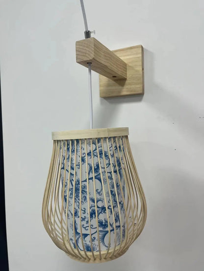 Bamboo Pendant Light - Hand-Knit Rattan Ceiling Lamp for Dining Room - ZOOMNSTORE