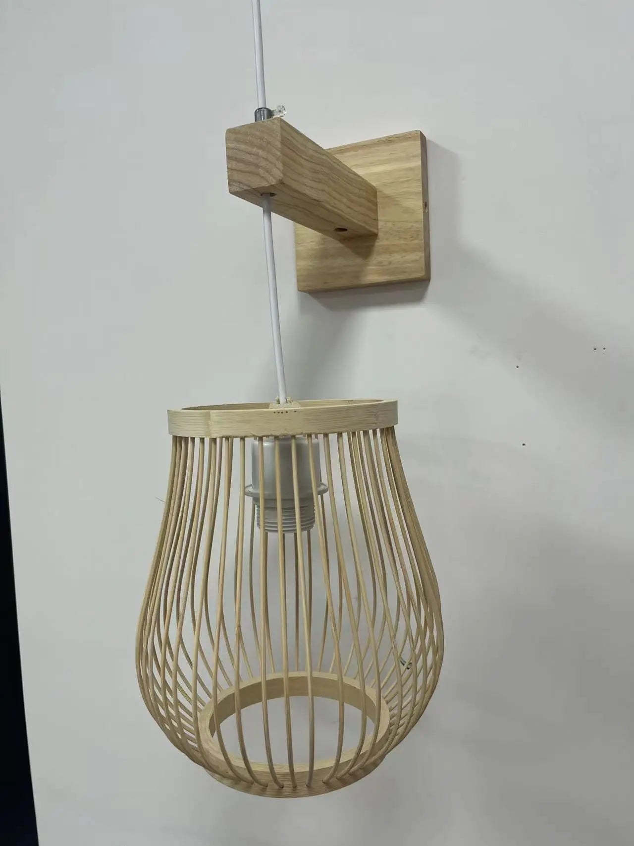 Bamboo Pendant Light - Hand-Knit Rattan Ceiling Lamp for Dining Room - ZOOMNSTORE