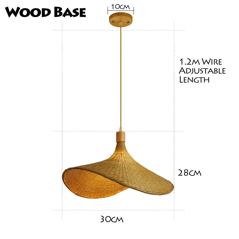Rattan Bamboo Pendant Light - Hand-Knitted Wicker Chandelier for Home Decor - ZOOMNSTORE