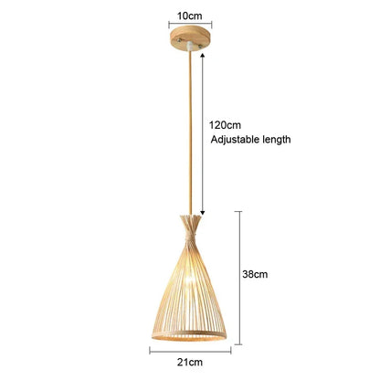 Rattan Bamboo Pendant Light - Hand-Knitted Wicker Chandelier for Home Decor - ZOOMNSTORE