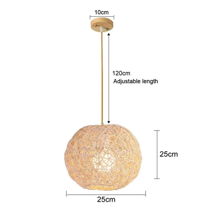 Rattan Bamboo Pendant Light - Hand-Knitted Wicker Chandelier for Home Decor - ZOOMNSTORE