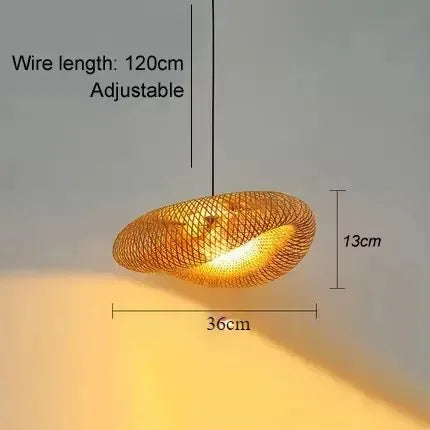 Bamboo Pendant Light - Hand-Woven Rattan LED Chandelier for Home Decor - ZOOMNSTORE