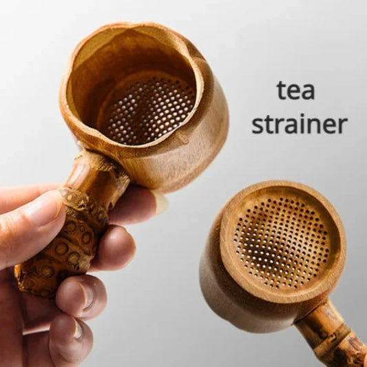 Bamboo Tea Strainer - Natural Bamboo Infuser Filter for Loose Leaf Brewing - ZOOMNSTORE
