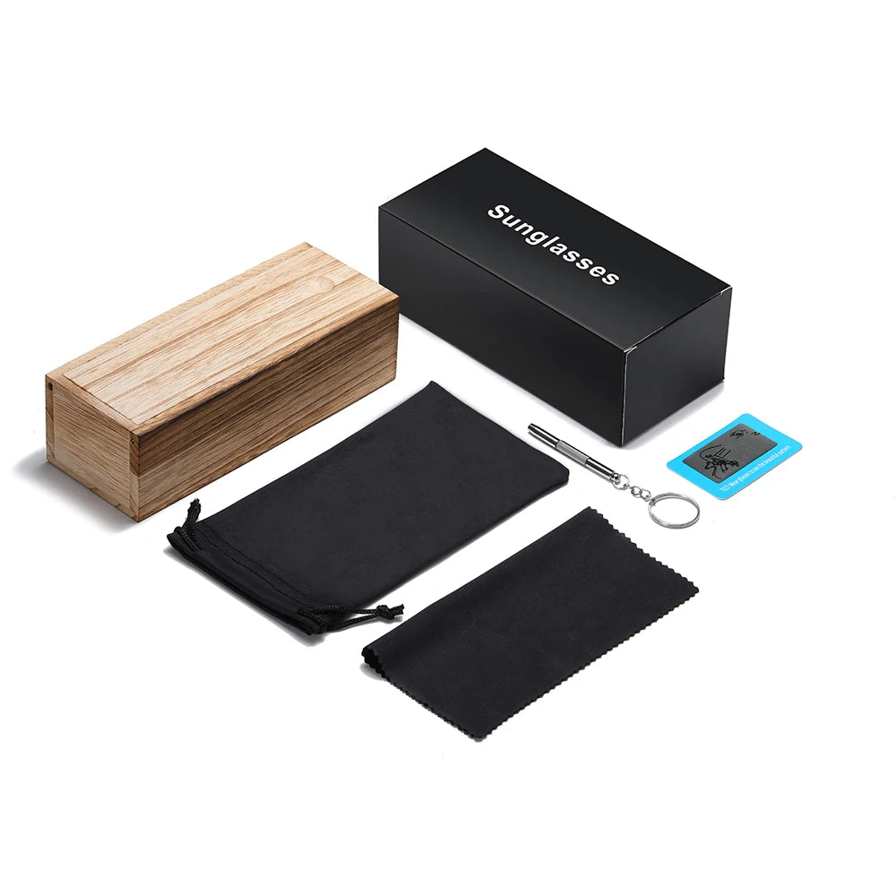 Bamboo Wooden Sunglasses – Handmade Polarized Eyewear With Mirror Coating Lenses - ZOOMNSTORE