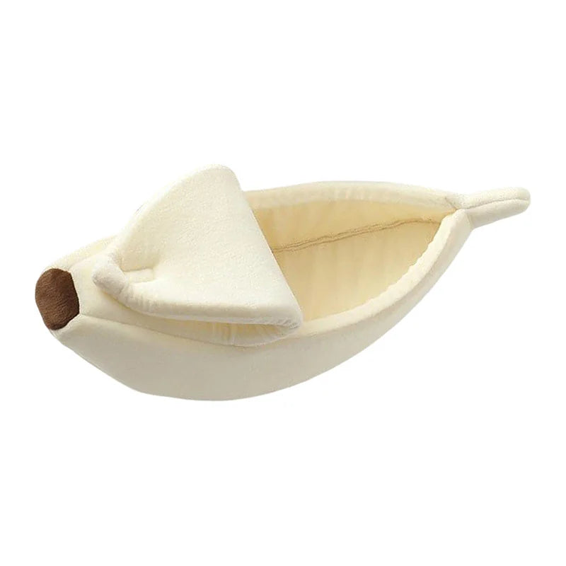 Banana Cat Bed Cozy Cat House - Soft Plush Mat, Warm Cushion, Durable Basket - ZOOMNSTORE