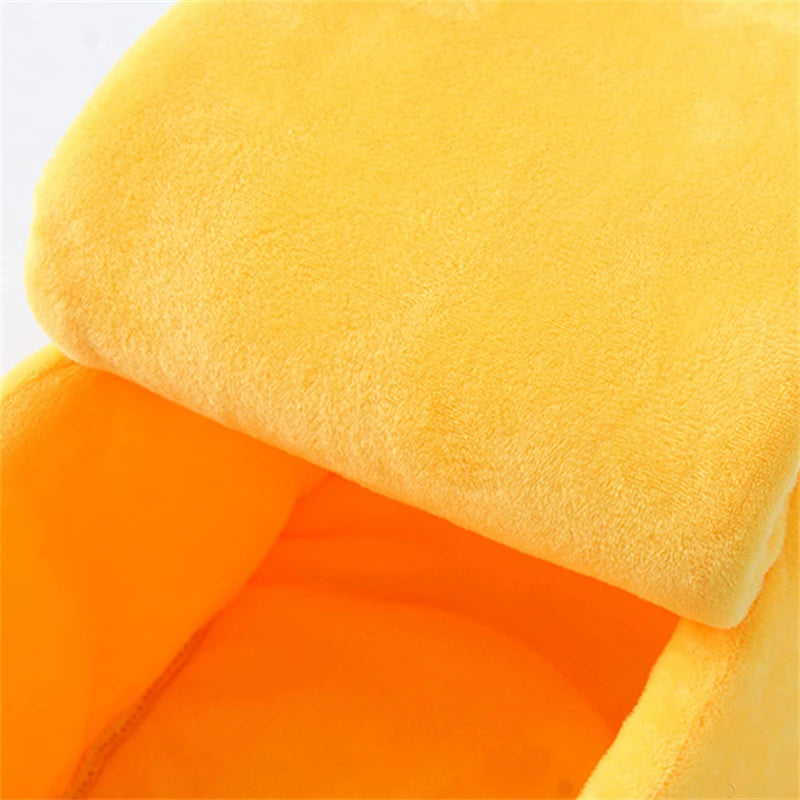 Banana Cat Bed Cozy Cat House - Soft Plush Mat, Warm Cushion, Durable Basket - ZOOMNSTORE