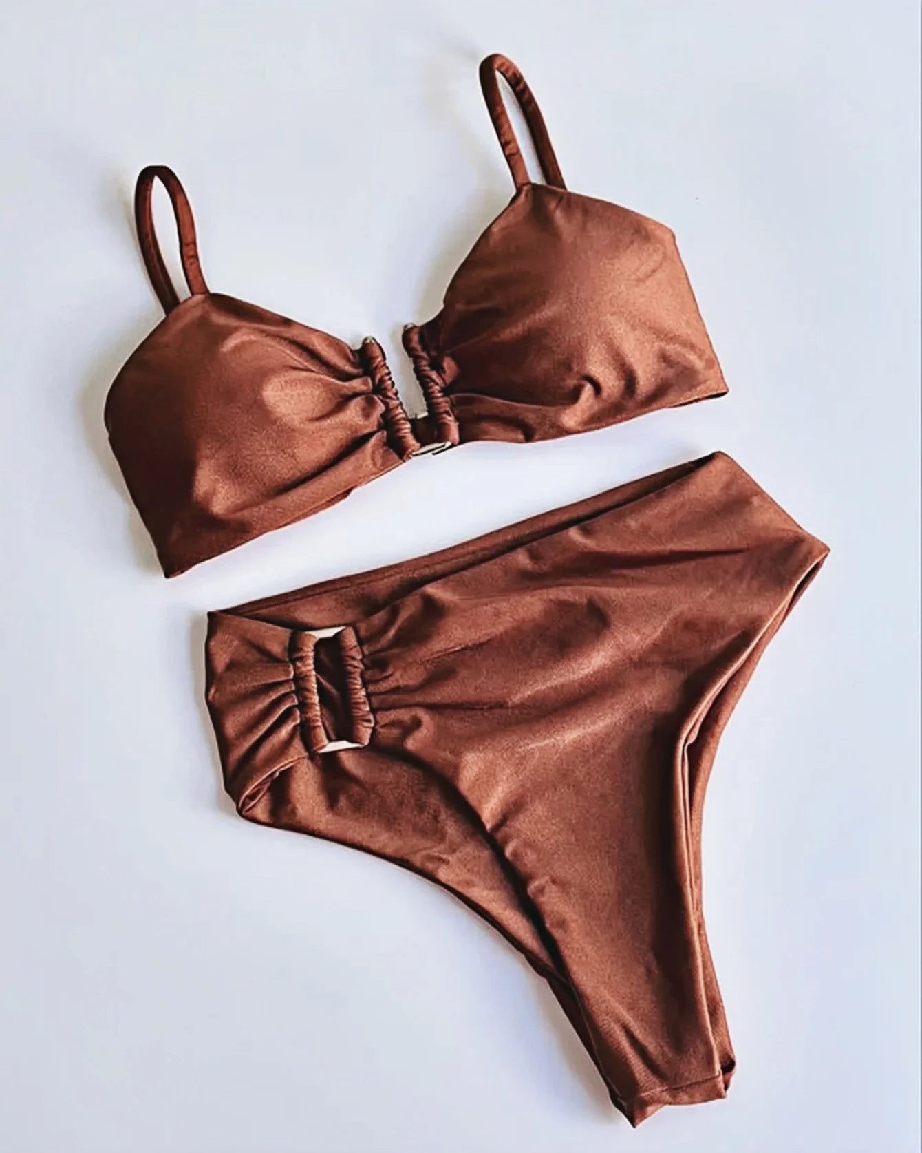 Bandeau Bikini Set Push Up Wire Free Two Piece Swimsuit - Sexy Brazilian Solid Beachwear - ZOOMNSTORE