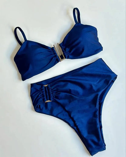 Bandeau Bikini Set Push Up Wire Free Two Piece Swimsuit - Sexy Brazilian Solid Beachwear - ZOOMNSTORE
