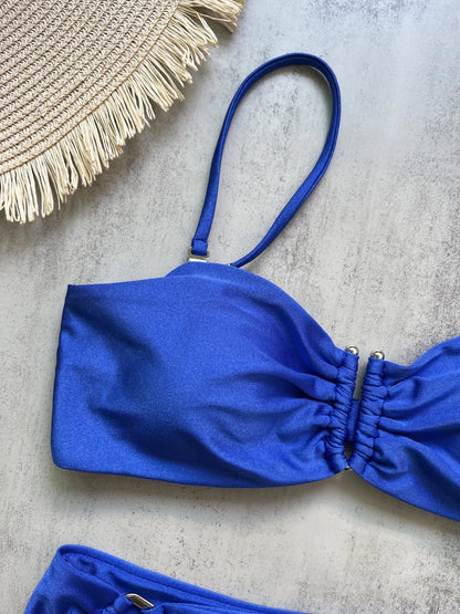 Bandeau Bikini Set Push Up Wire Free Two Piece Swimsuit - Sexy Brazilian Solid Beachwear - ZOOMNSTORE