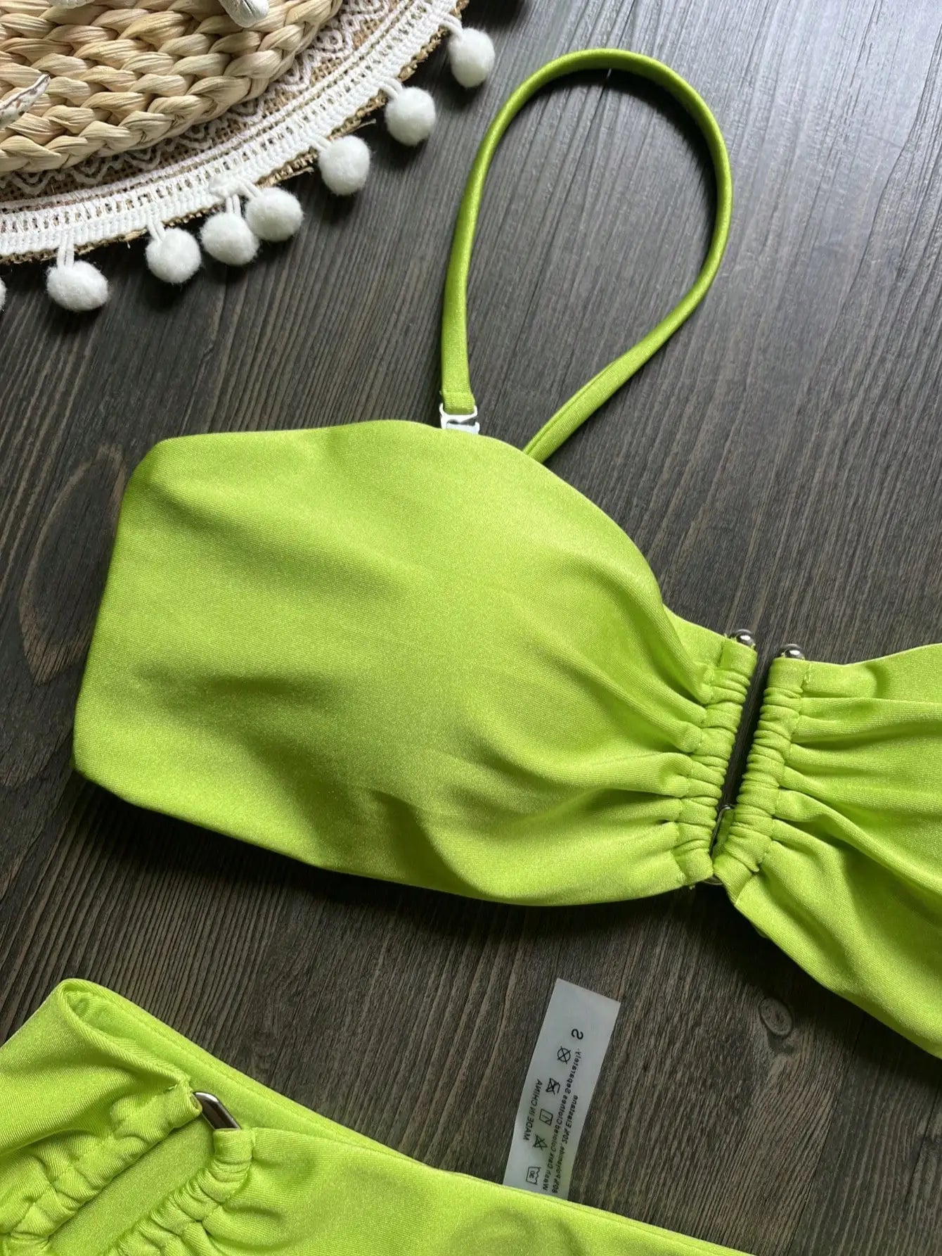 Bandeau Bikini Set Push Up Wire Free Two Piece Swimsuit - Sexy Brazilian Solid Beachwear - ZOOMNSTORE