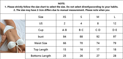 Bandeau Push-Up Bikini - Sexy Two Piece Swimsuit with Brazilian Thong & Button Detail - ZOOMNSTORE