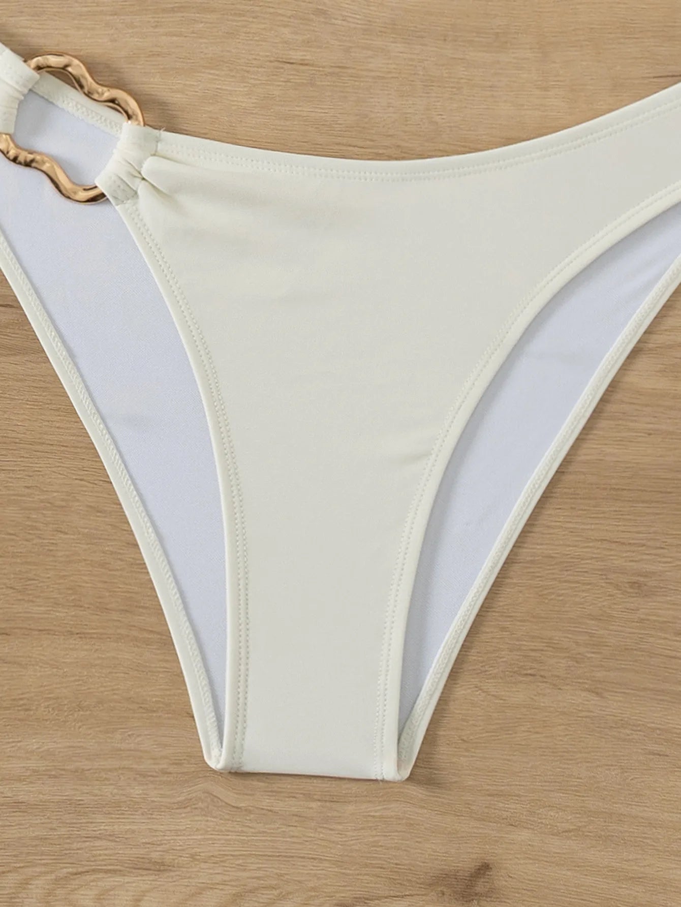 Bandeau Push-Up Bikini - Sexy Two Piece Swimsuit with Brazilian Thong & Button Detail - ZOOMNSTORE