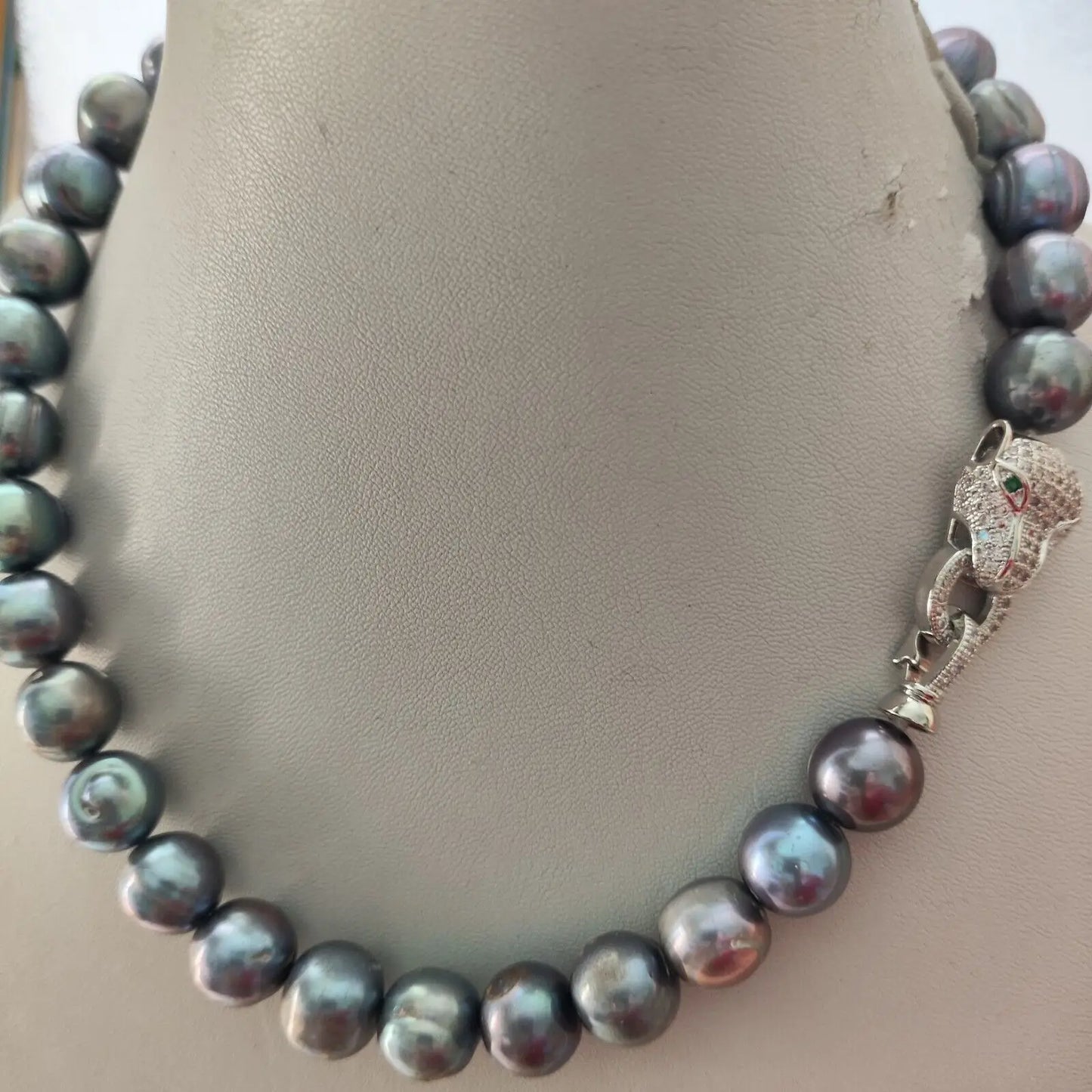Baroque AAAA+12-11mm Natural Haiti Black Blue Pearl Necklace 925s 16in 18in 20in 22in 24in 35in - ZOOMNSTORE
