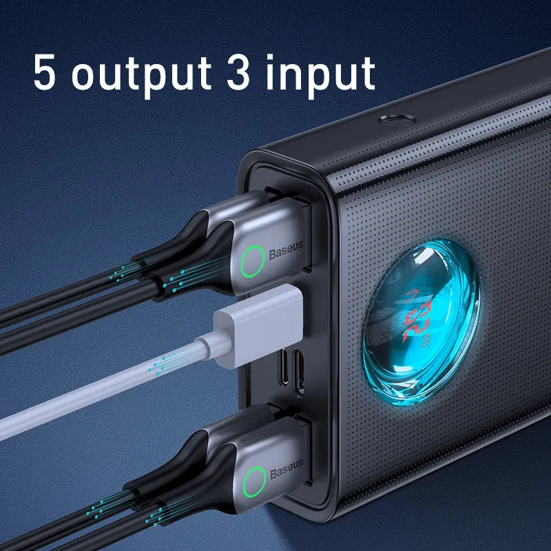 Baseus Power Bank 30000mAh 65W PD3.0 Quick Charging 3.0 FCP SCP Portable External for iPhone 16 15 14 Laptop Tablet Power bank - ZOOMNSTORE