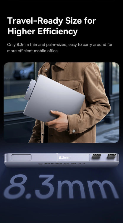 Baseus USB-C Hub – Dual USB-C Ports, Thunderbolt 3 Hub with 4K HDMI Adapter - ZOOMNSTORE