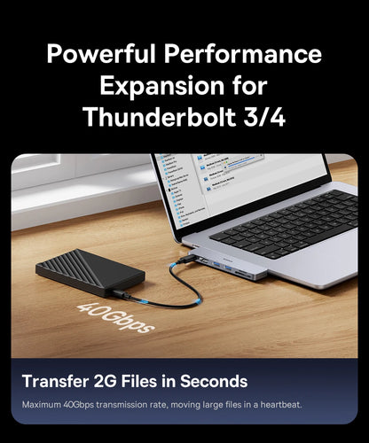 Baseus USB-C Hub – Dual USB-C Ports, Thunderbolt 3 Hub with 4K HDMI Adapter - ZOOMNSTORE