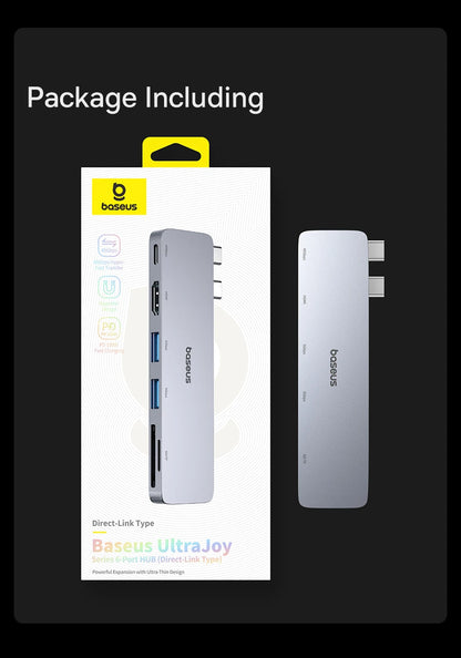 Baseus USB-C Hub – Dual USB-C Ports, Thunderbolt 3 Hub with 4K HDMI Adapter - ZOOMNSTORE