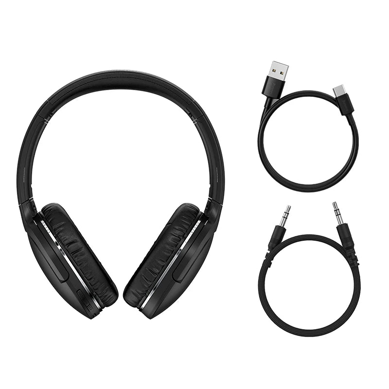 Baseus D02 Pro Wireless Bluetooth Headphones - Foldable Over-Ear Gaming Earbuds - ZOOMNSTORE