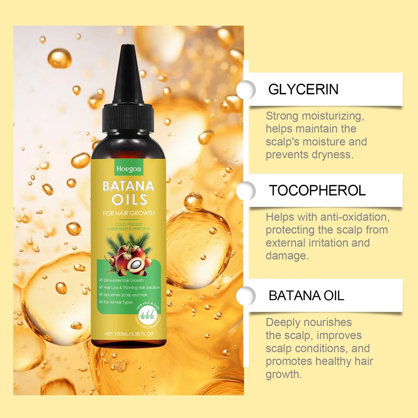 Batana Hair Growth Oil - Nourishing Anti-Breakage Scalp Essence - ZOOMNSTORE