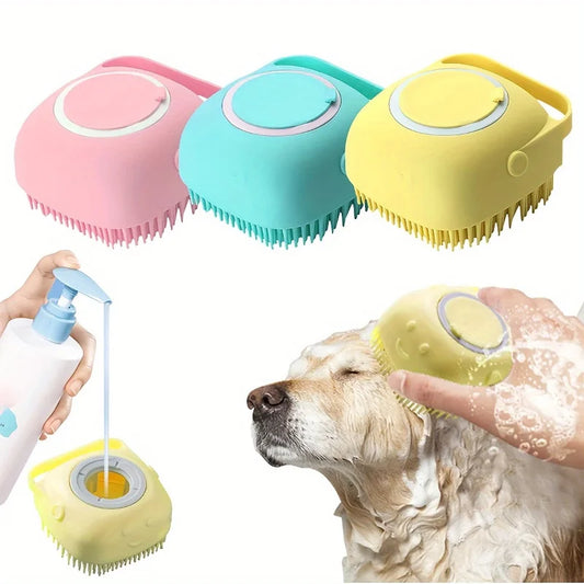 Bath Massage Brush - Soft Silicone Pet Grooming Tool for Dogs & Cats - ZOOMNSTORE