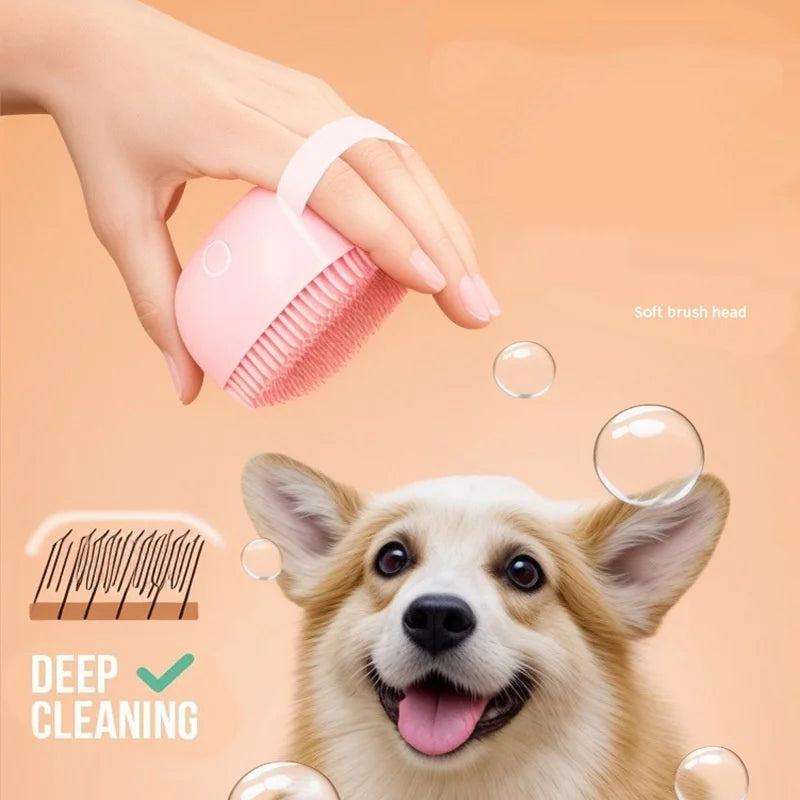 Bath Massage Brush - Soft Silicone Pet Grooming Tool for Dogs & Cats - ZOOMNSTORE