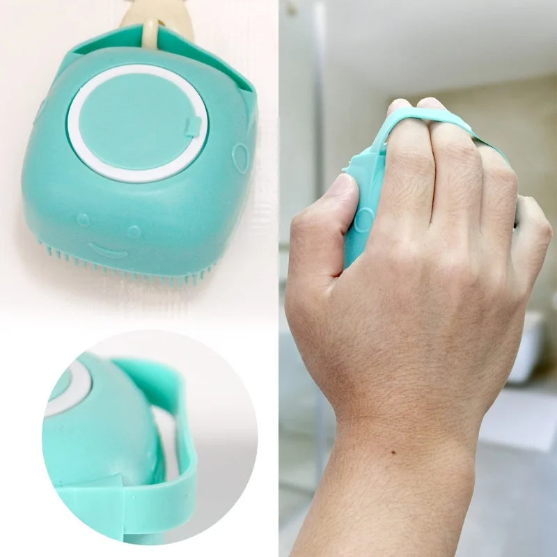 Bath Massage Brush - Soft Silicone Pet Grooming Tool for Dogs & Cats - ZOOMNSTORE