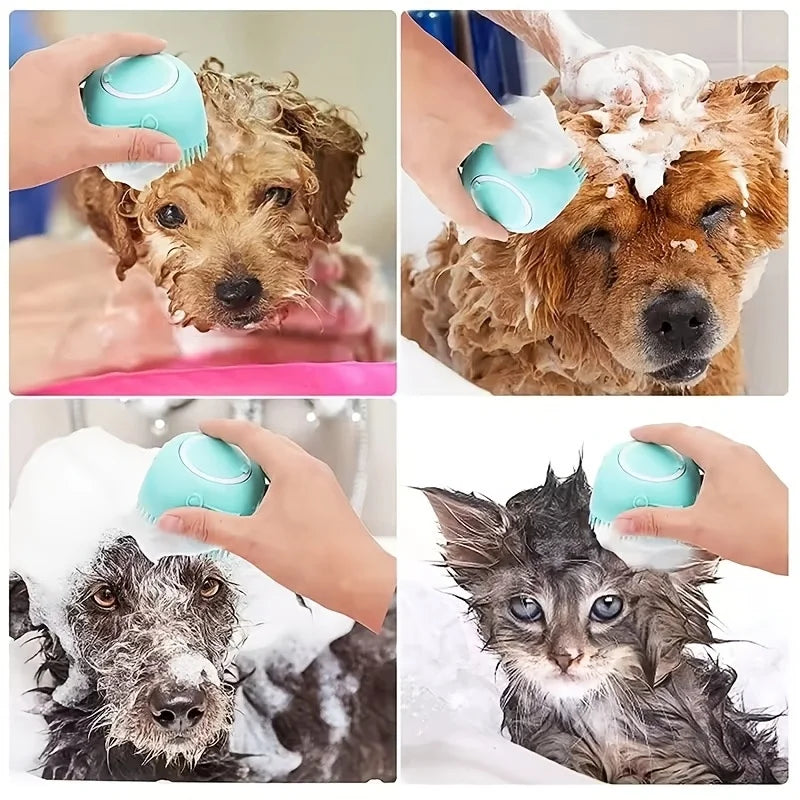 Bath Massage Brush - Soft Silicone Pet Grooming Tool for Dogs & Cats - ZOOMNSTORE