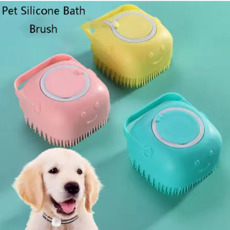 Bath Massage Brush - Soft Silicone Pet Grooming Tool for Dogs & Cats - ZOOMNSTORE