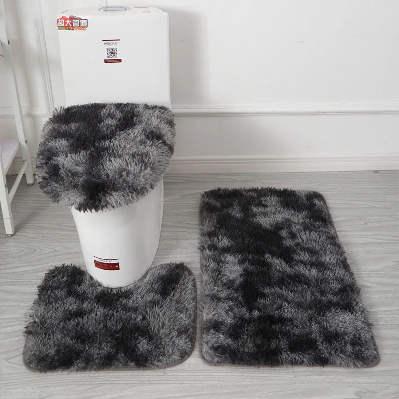 Bathroom Floor Rug - Anti Slip Bath Mat & Absorbent Shower Rug 3Pcs Set - ZOOMNSTORE
