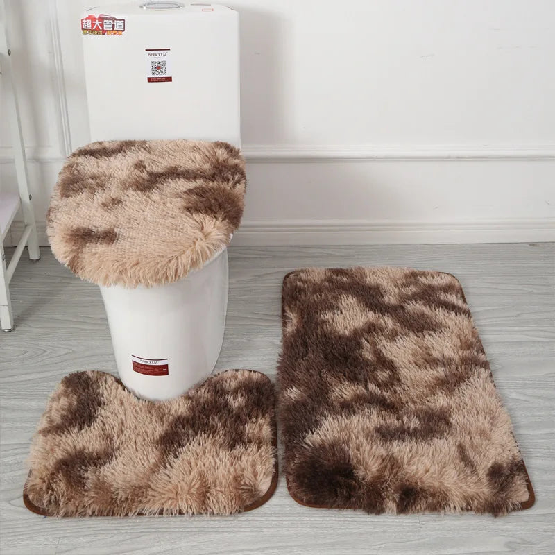 Bathroom Floor Rug - Anti Slip Bath Mat & Absorbent Shower Rug 3Pcs Set - ZOOMNSTORE