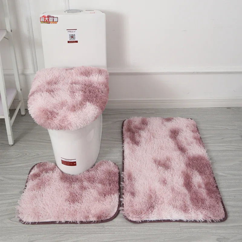 Bathroom Floor Rug - Anti Slip Bath Mat & Absorbent Shower Rug 3Pcs Set - ZOOMNSTORE