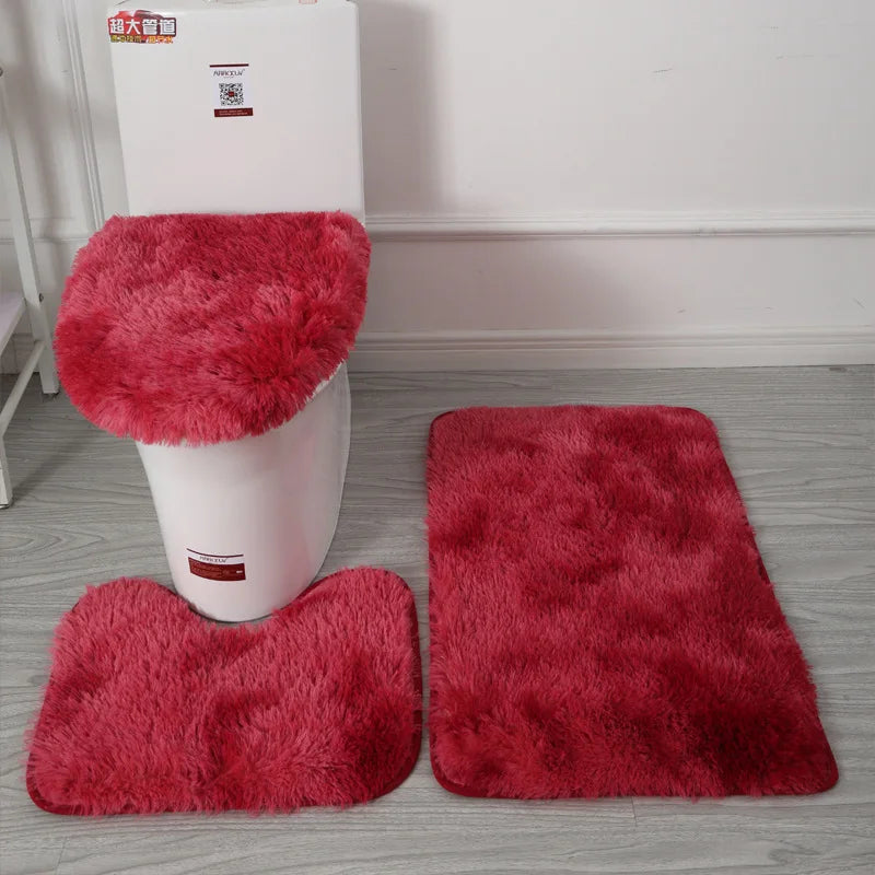 Bathroom Floor Rug - Anti Slip Bath Mat & Absorbent Shower Rug 3Pcs Set - ZOOMNSTORE