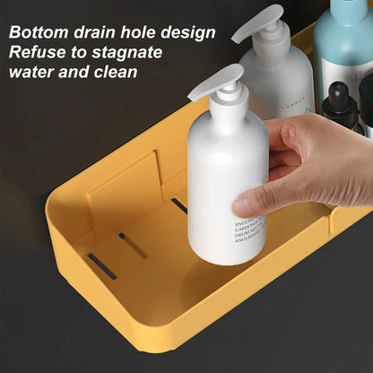 Bathroom Kitchen Wall Shelf - No-Drill Makeup  Shampoo Organizer - ZOOMNSTORE