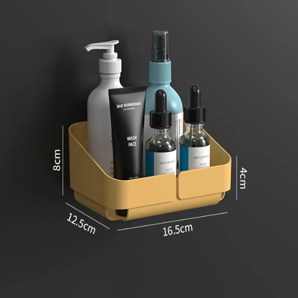 Bathroom Kitchen Wall Shelf - No-Drill Makeup  Shampoo Organizer - ZOOMNSTORE