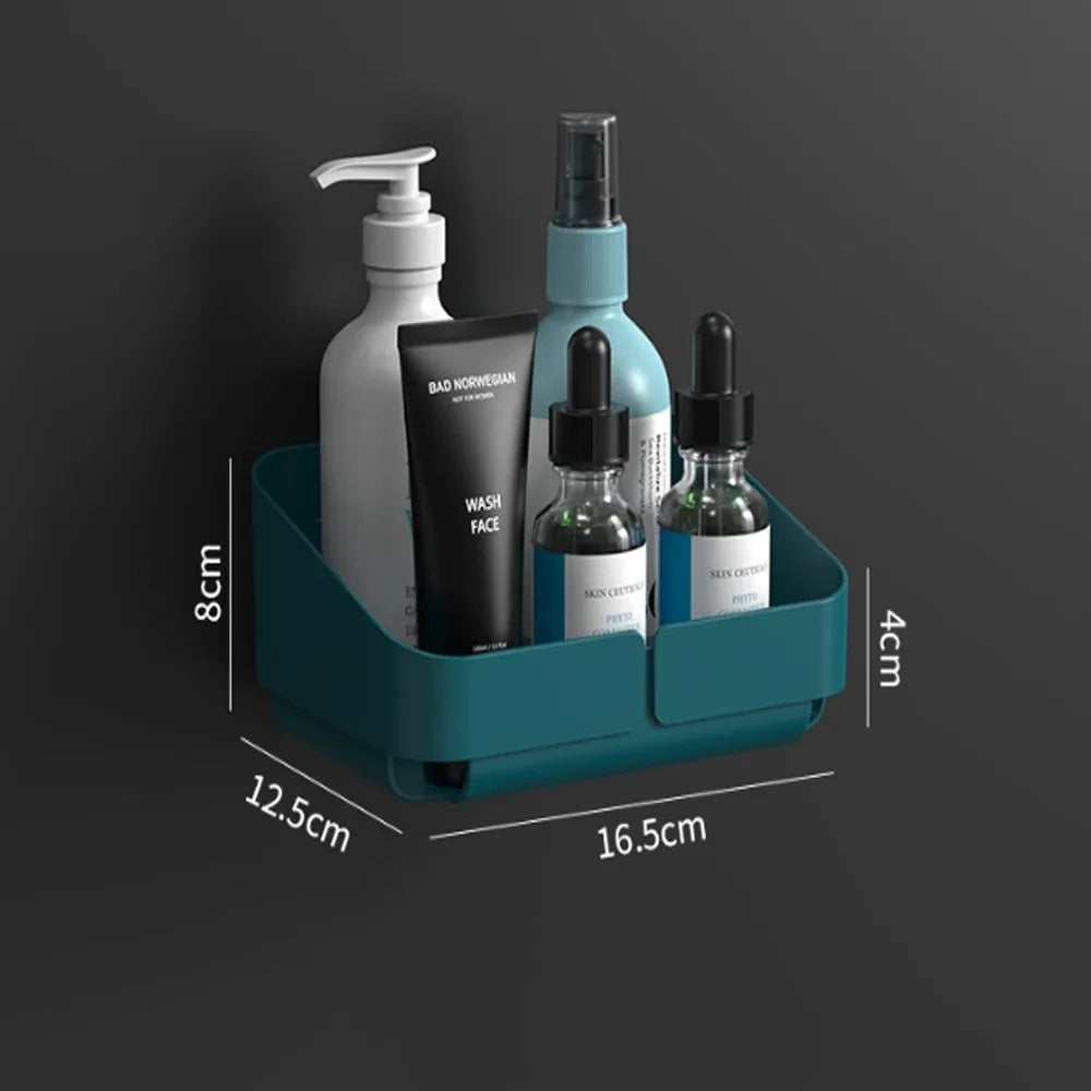 Bathroom Kitchen Wall Shelf - No-Drill Makeup  Shampoo Organizer - ZOOMNSTORE