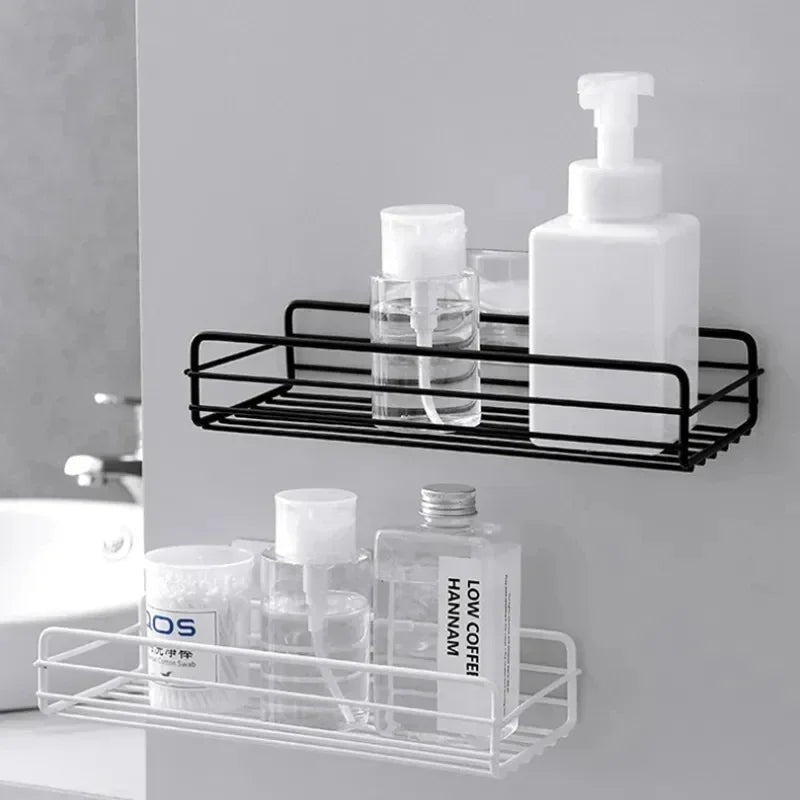 Wall Mounted Corner Bathroom Shelf - Iron Shower Drain Basket  Cosmetic Rack Organizer - ZOOMNSTORE