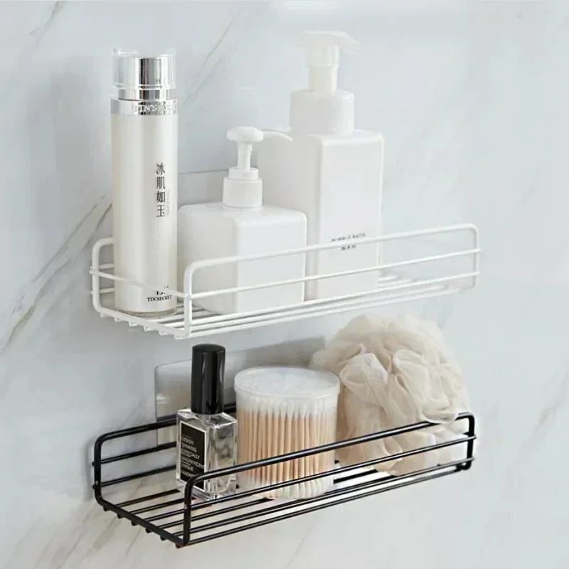 Wall Mounted Corner Bathroom Shelf - Iron Shower Drain Basket  Cosmetic Rack Organizer - ZOOMNSTORE
