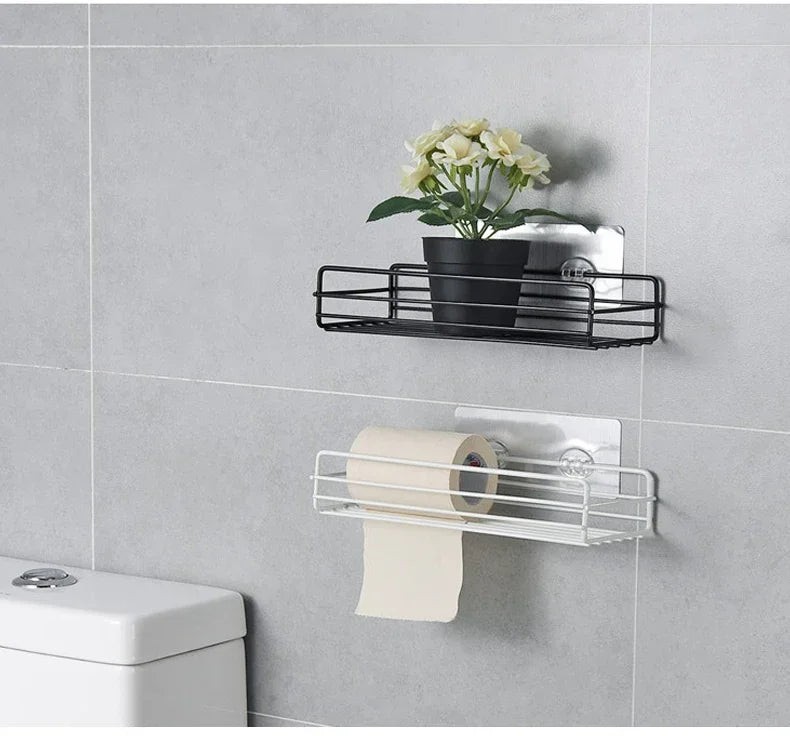 Wall Mounted Corner Bathroom Shelf - Iron Shower Drain Basket  Cosmetic Rack Organizer - ZOOMNSTORE