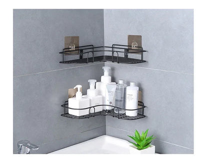 Wall Mounted Corner Bathroom Shelf - Iron Shower Drain Basket  Cosmetic Rack Organizer - ZOOMNSTORE