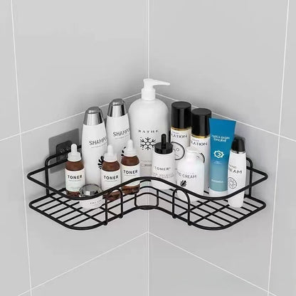 Wall Mounted Corner Bathroom Shelf - Iron Shower Drain Basket  Cosmetic Rack Organizer - ZOOMNSTORE