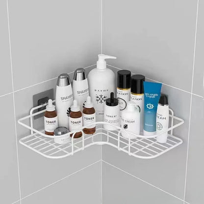 Wall Mounted Corner Bathroom Shelf - Iron Shower Drain Basket  Cosmetic Rack Organizer - ZOOMNSTORE