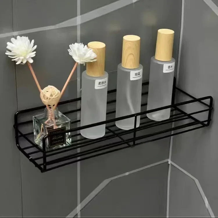 Wall Mounted Corner Bathroom Shelf - Iron Shower Drain Basket  Cosmetic Rack Organizer - ZOOMNSTORE