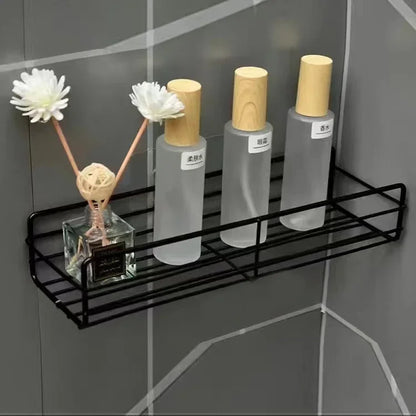 Wall Mounted Corner Bathroom Shelf - Iron Shower Drain Basket  Cosmetic Rack Organizer - ZOOMNSTORE