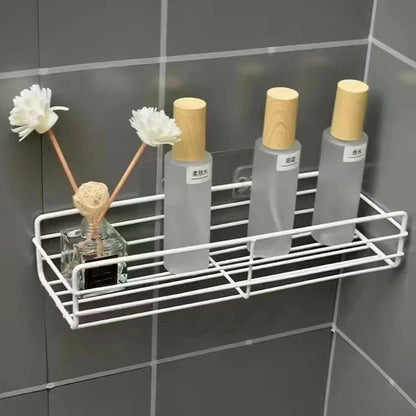 Wall Mounted Corner Bathroom Shelf - Iron Shower Drain Basket  Cosmetic Rack Organizer - ZOOMNSTORE