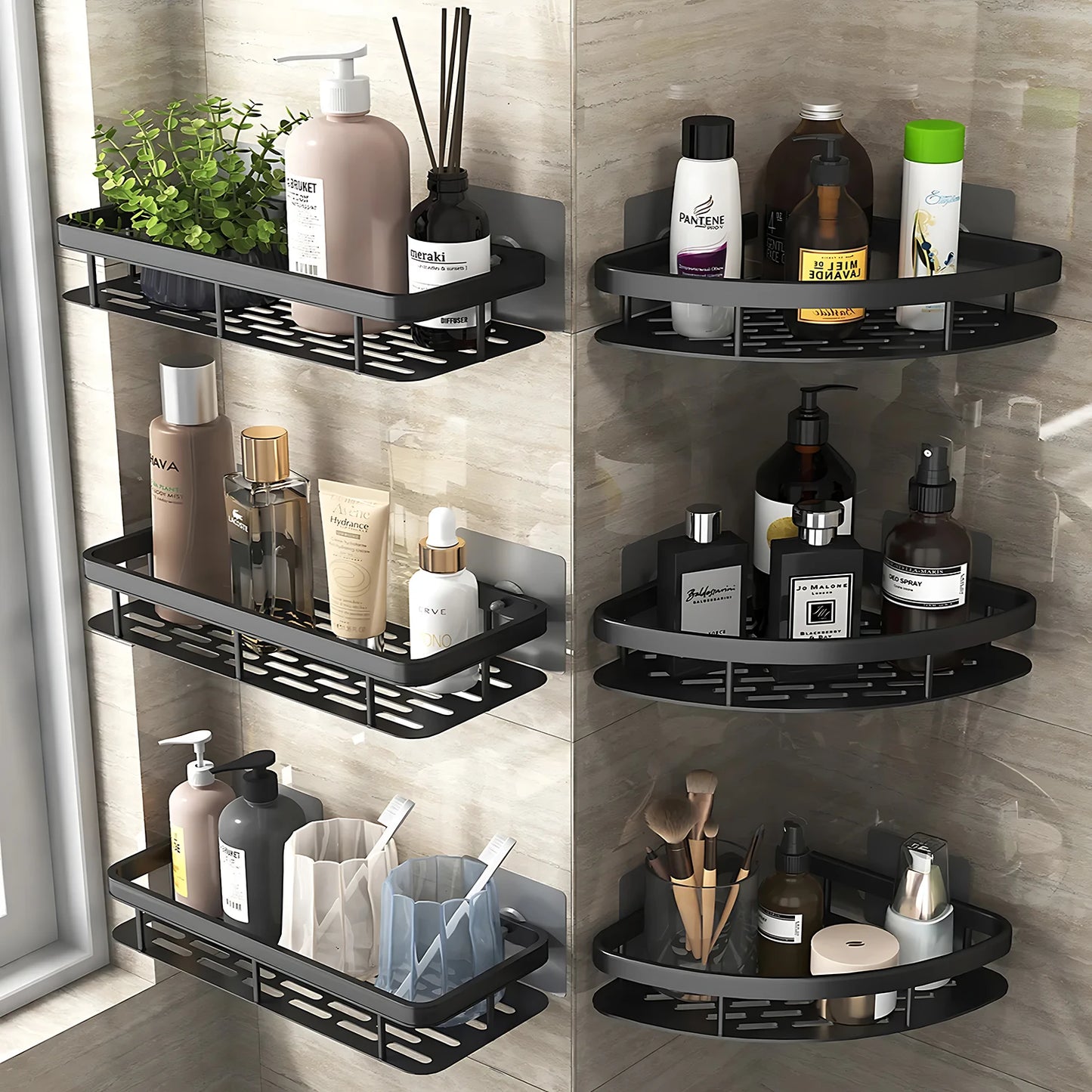 Bathroom Shelf Bathroom Towel Rack Shelves Wall Shower  Shampoo Rack No Drill Shelf Bathroom Tripod Storage Rack - ZOOMNSTORE