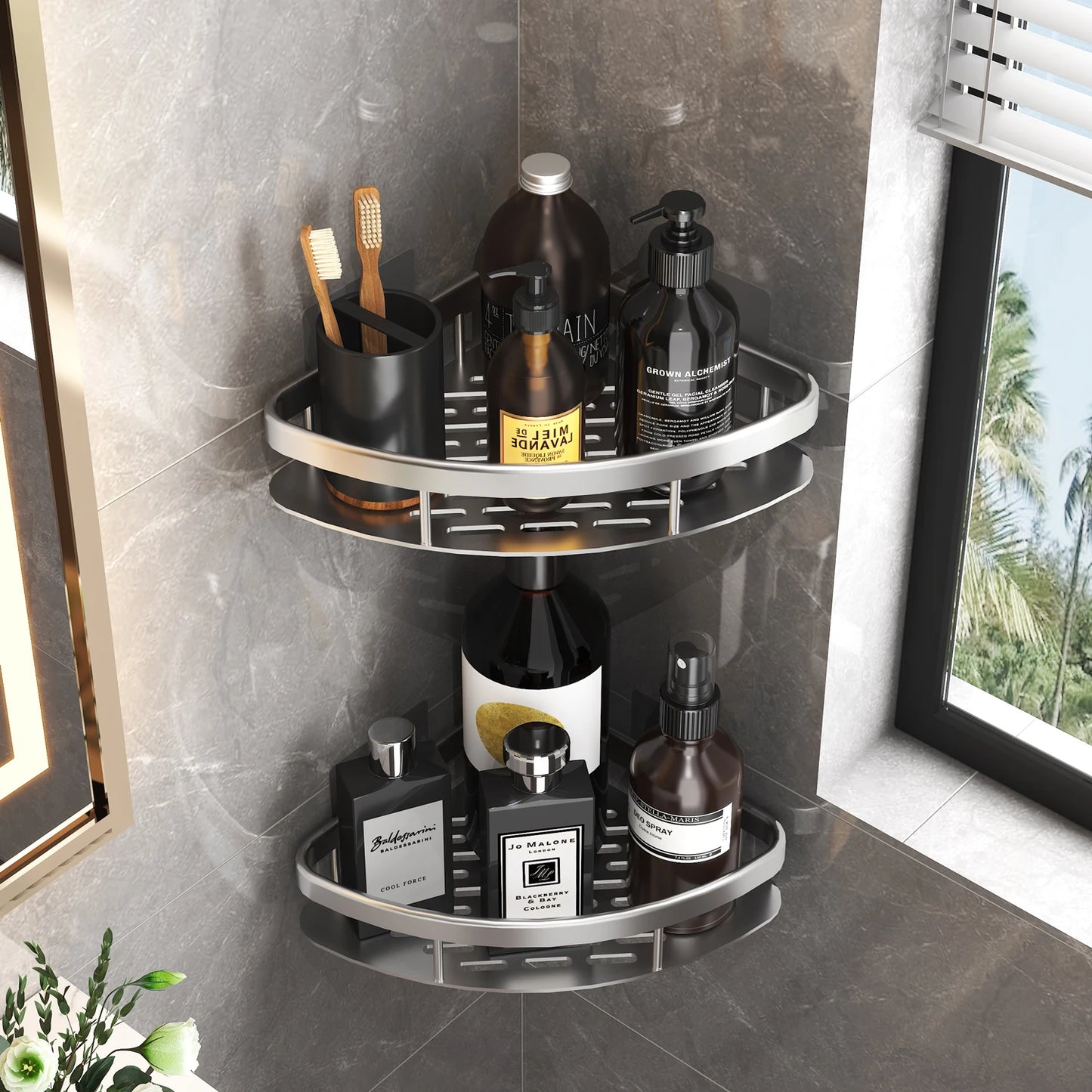Bathroom Shelf Bathroom Towel Rack Shelves Wall Shower  Shampoo Rack No Drill Shelf Bathroom Tripod Storage Rack - ZOOMNSTORE
